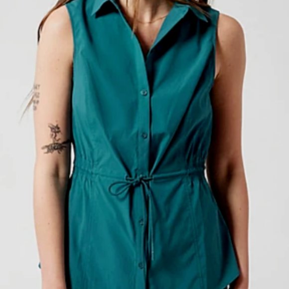 Athleta Levitate Poplin Tank size XS Borealis Green - Picture 2 of 5